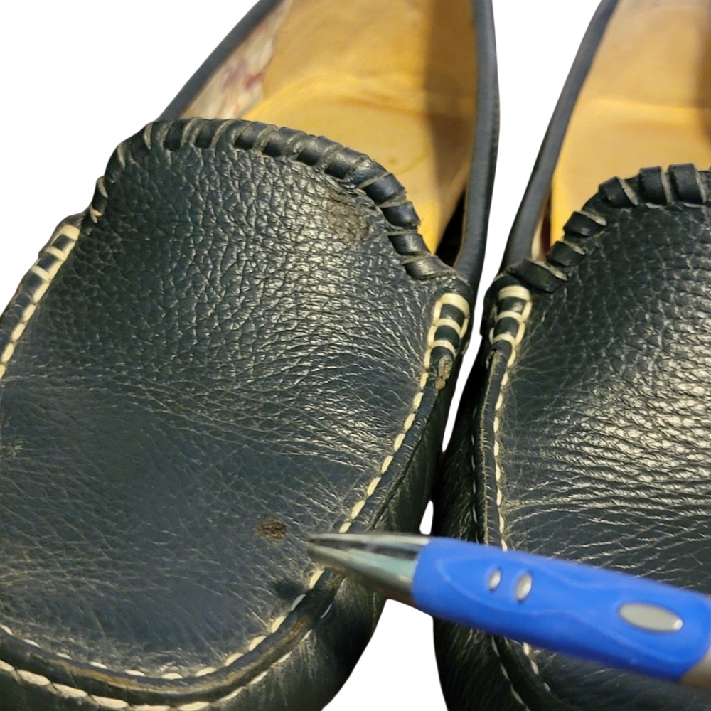 Jack Rogers Taylor Navy Blue Leather Loafers Driving Mocassins Size 9.5B - Picture 8 of 9